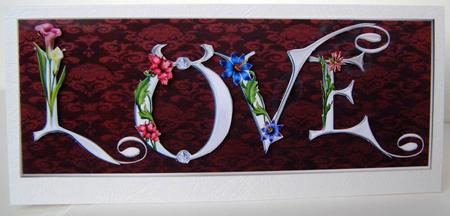 Floral Love Large Dl Card by Margaret McCartney