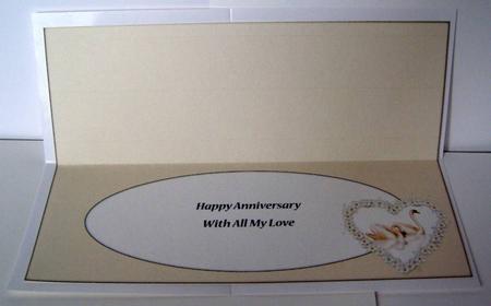 Swans and Heart Insert for Large Dl (cream) by Margaret McCartney
