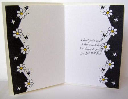 Daisy & Butterfly Wishes Insert Get Well Soon by Margaret McCartney