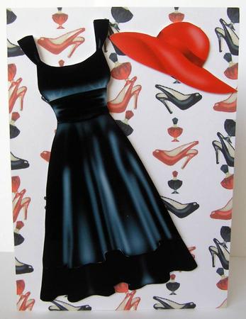 Shoes Black & Red Backing Paper by Margaret McCartney