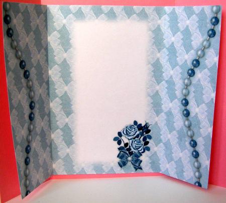 Porcelain Blue Roses Gatefold Insert by Margaret McCartney