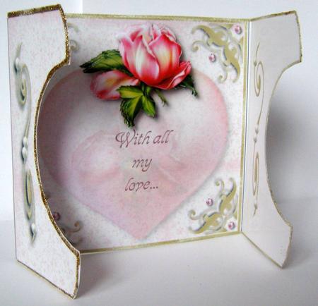 Pink Roses Apeture Gatefold Card Kit by Margaret McCartney