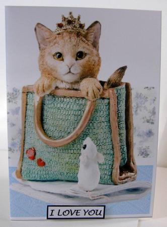 Cat & Mouse - Can I Be Your Prince - Quick Cut & Fold Card by Margaret McCartney