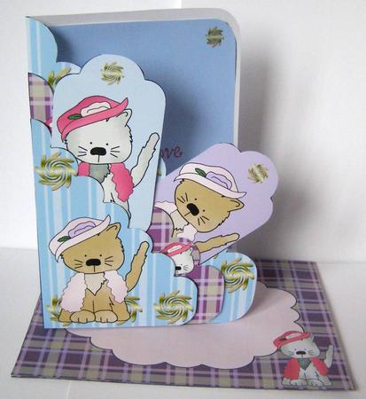 Fancy Cats Scalloped Pocket Card Kit by Margaret McCartney