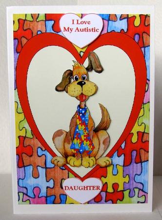 Autism Awareness - Googly Eyed Dog - Female Relatives by Margaret McCartney