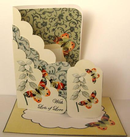 Autumn Butterfly Scalloped Pocket Card Kit by Margaret McCartney