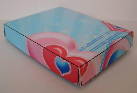 Valentines Hearts Gift Box with Lid in Blue by Margaret McCartney