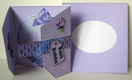Lilac Roses Buckle Style Card Kit by Margaret McCartney