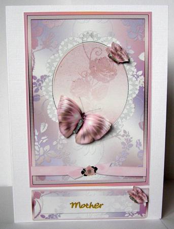 Butterflies, Roses & Lace Card by Margaret McCartney