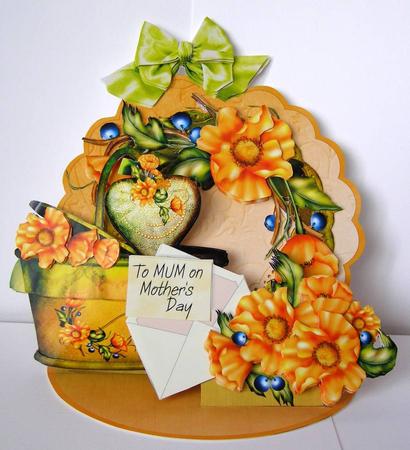 Giant Easel Tableau 3D Card Kit - Orange Poppies by Margaret McCartney
