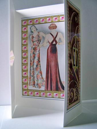 Elegant Ladies 3 Pink Bling Giant Square Buckle Gatefold Card by Margaret McCartney
