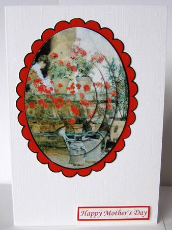 Lady & Geraniums Topper & Pyramid by Margaret McCartney