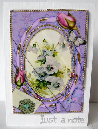 Purple Pansy Butterflies 7x5inch Triangle Duo Corner Stacker by Margaret McCartney