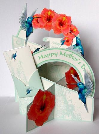 Hibiscus and Humming Birds Cascade Deluxe by Margaret McCartney