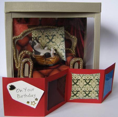3D Armchair with Secret Hidden Mini Concertina Card by Margaret McCartney