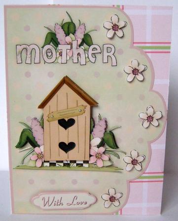 Flowers for Mother Scallop Edge Card Front by Margaret McCartney