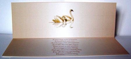 Swans Anniversary Dl Insert with Verse by Margaret McCartney