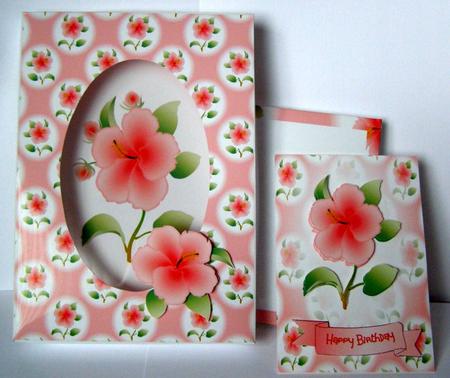 Hibiscus A5 Box and Card by Margaret McCartney