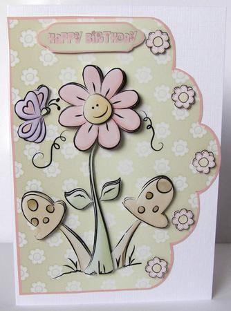 Daisy, Daisy 2 - Scallop Edge Card Front by Margaret McCartney