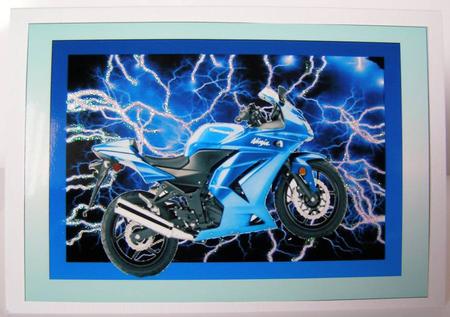 Sport Super Bike on Electricity Background A4 Sheet by Margaret McCartney
