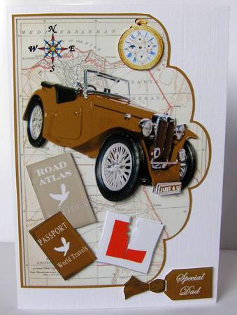Vintage Car Scallop Edge Cardfront by Margaret McCartney