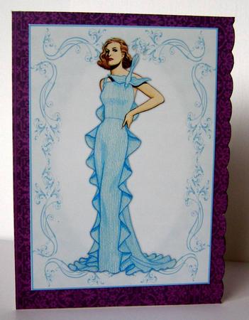 Beautiful Vintage Fashion Lady Dressed in Light Blue by Margaret McCartney