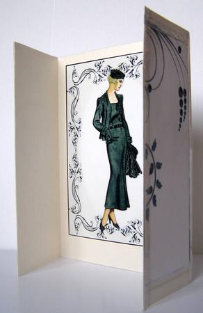Beautiful Vintage Fashion Lady Dressed in Black by Margaret McCartney