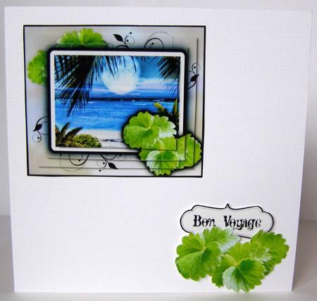 Tropic Night Bon Voyage/holiday Pyramid Card by Margaret McCartney