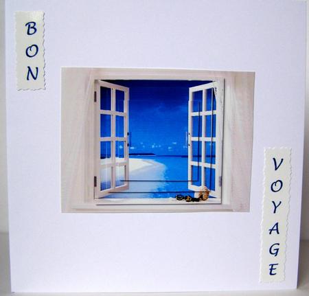 Window on Paradise -pyramid Stacker Card Bon Voyage Holiday by Margaret McCartney