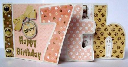 Cats Whisker's 7th Happy Birthday Book Sheet by Margaret McCartney