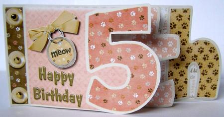 Cats Whisker's 5th Happy Birthday Book Sheet by Margaret McCartney