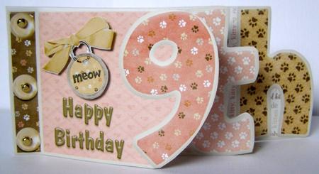 Cats Whisker's 9th Happy Birthday Book Sheet by Margaret McCartney