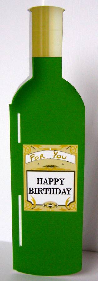 Wine Bottle Shaped Card by Margaret McCartney