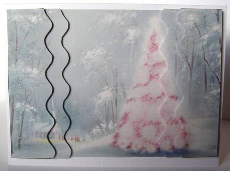Pink Christmas Tree Wavy Side Stacker by Margaret McCartney
