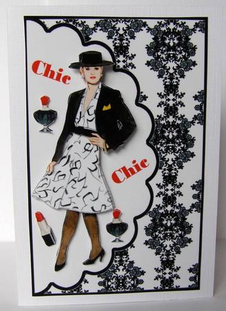 Lady Chic Fashion Decoupage Topper by Margaret McCartney