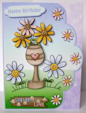 The Garden of Love Scallop Edge Card Front by Margaret McCartney