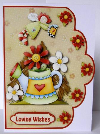 Garden Song Scallop Edge Card Front by Margaret McCartney