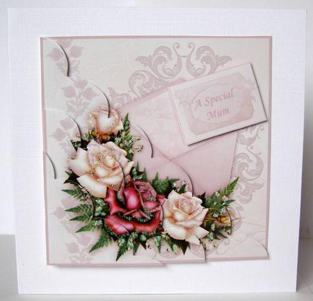 Antique Roses Scallop Corner Stacker by Margaret McCartney