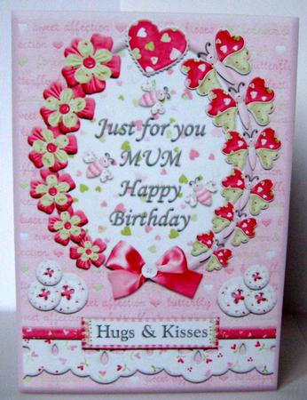Just for You Mum Pretty Pink Quick Card by Margaret McCartney