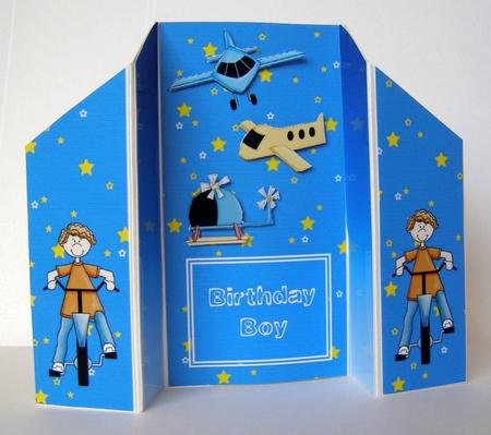 Birthday Boy Theatre Fold Card by Margaret McCartney