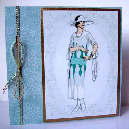 Beautiful Vintage Fashion Lady Dressed in Green by Margaret McCartney