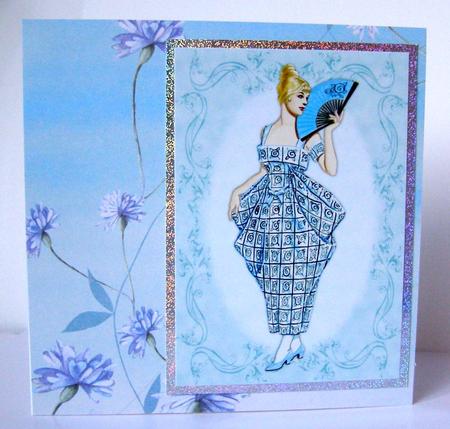 Beautiful Vintage Fashion Lady Dressed in Blue by Margaret McCartney