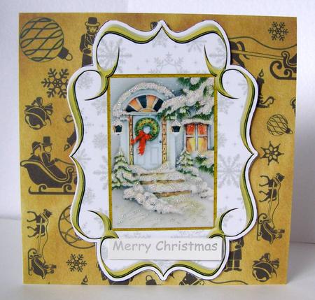 Christmas Door Fancy Bracket Card by Margaret McCartney