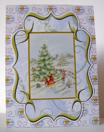 Christmas Tree Village Fancy Bracket Card by Margaret McCartney