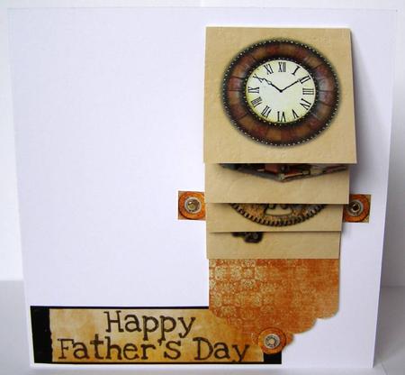 Vintage Fathers Day Steam Punk Waterfall Card by Margaret McCartney