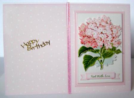 Pink Hydrangea Layered Topper Plus Sentiments by Margaret McCartney