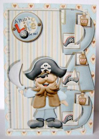 Dad It's a Pirates Life Over the Side Card by Margaret McCartney