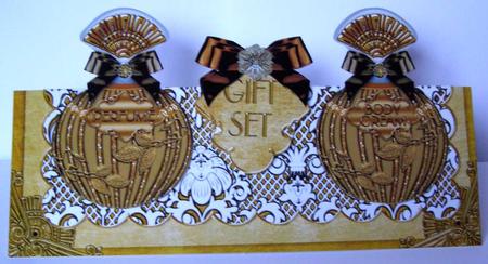 Gold Perfume Gift Set Large Dl Ote with Decoupage Card Kit by Margaret McCartney