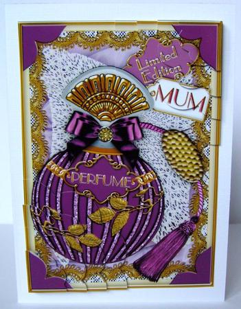 Amethsyt Perfume Mum 7x5in Scalloped Duo Corner Stacker by Margaret McCartney