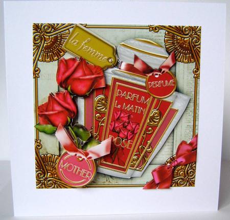Art Deco Rose Perfume Mother Decoupage Step-bystep by Margaret McCartney